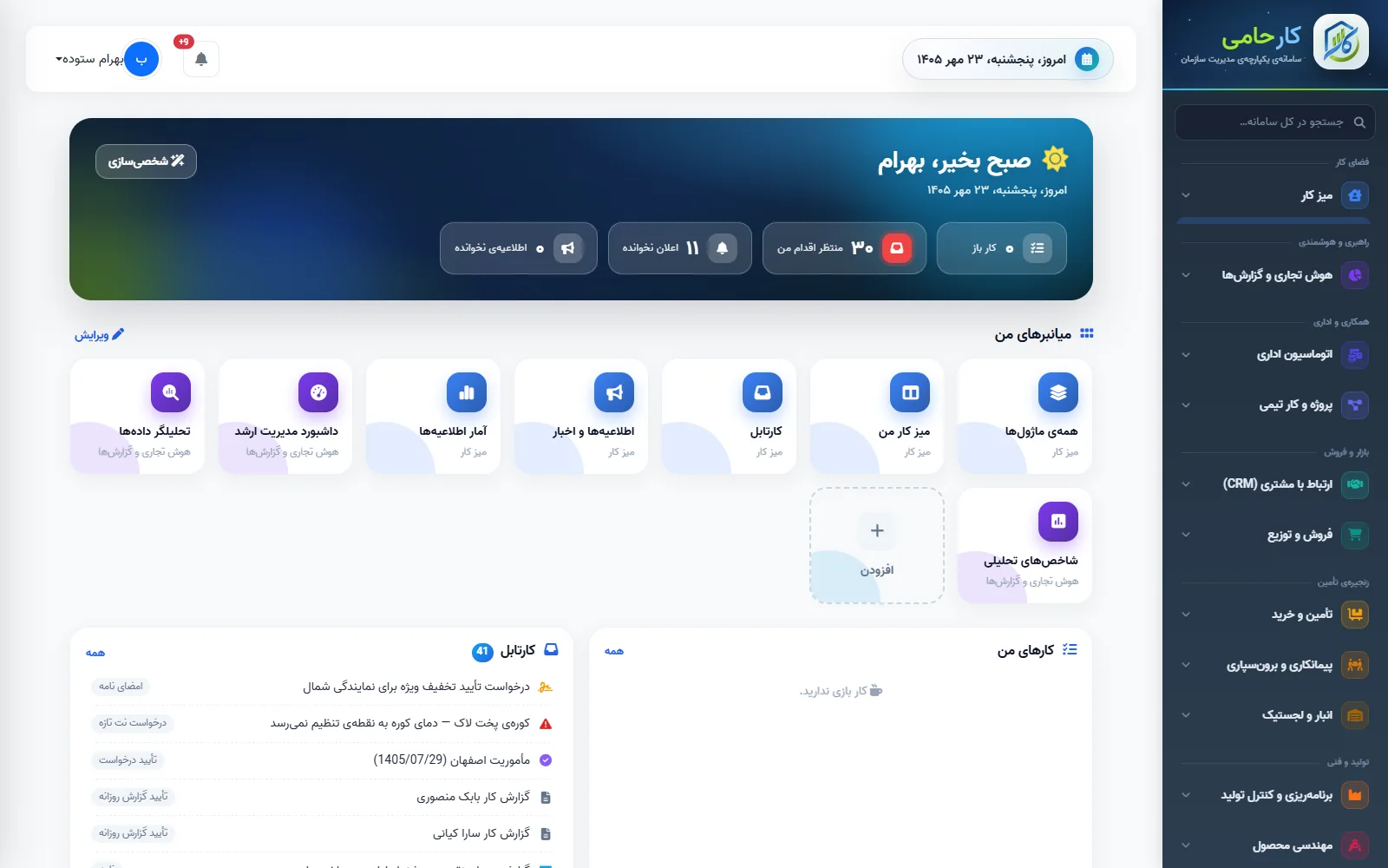 میز کار در کارحامی